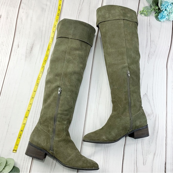 Steve Madden Olive Suede Over the Knee Boots - Picture 4 of 16